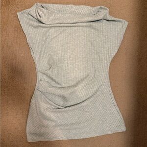 Zara Light Gray Ribbed Tunic Top